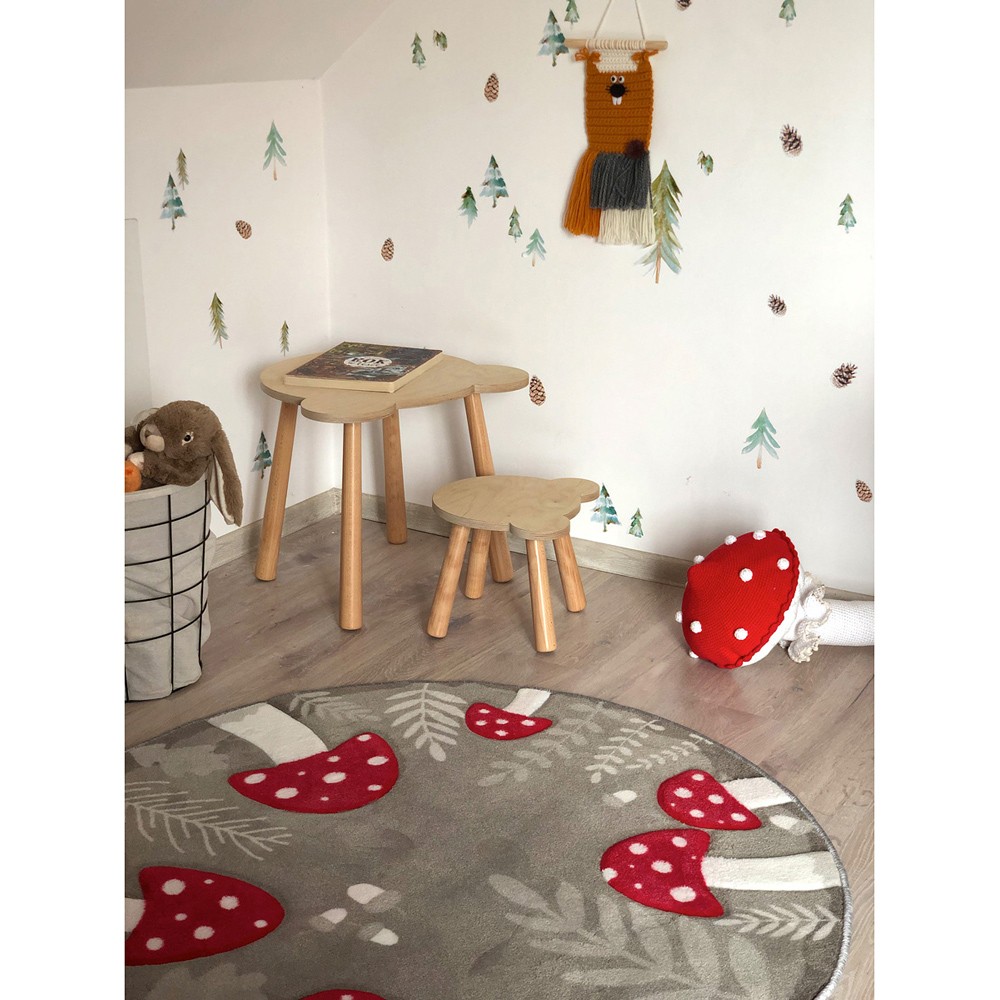 Toadstool Rug TOADSTOOL MUSHROOMS 3D round anti-slip children's rug, anti allergenic ...